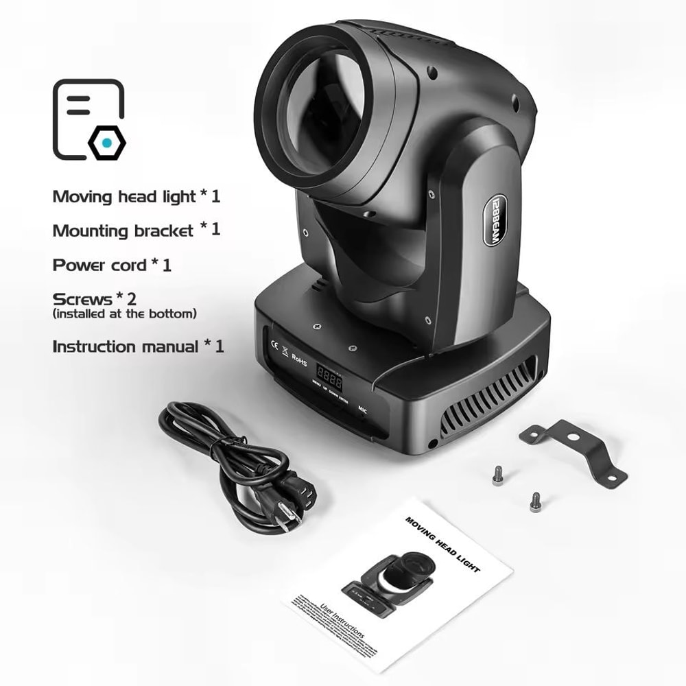 RGBW LED Moving Head Stage Light With DMX512 And Voice Activation 3