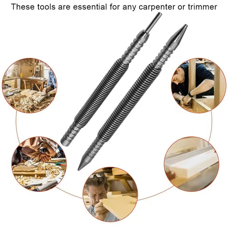 Spring Loaded Center Punch Tool For Marking Metal And Wood Without Hammer 3