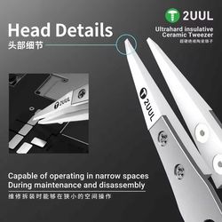ultrahard ceramic tweezer anti static insulated tip for cpu ic pcb repair