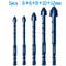 Serrated Drill Bit Set For Glass Tile And Concrete With Four Edge Tips In Assorted Sizes 13