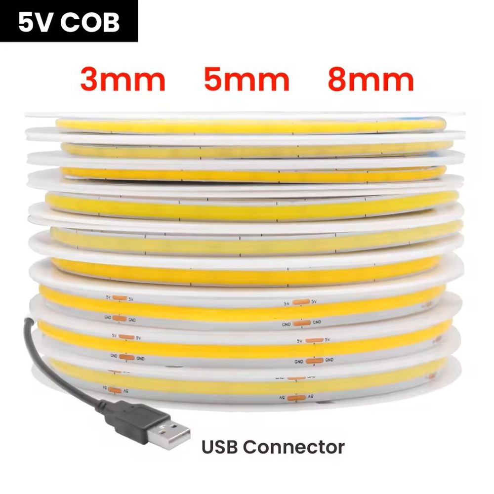 USB Powered COB LED Strip Light For TV Backlight And Room Decor 1