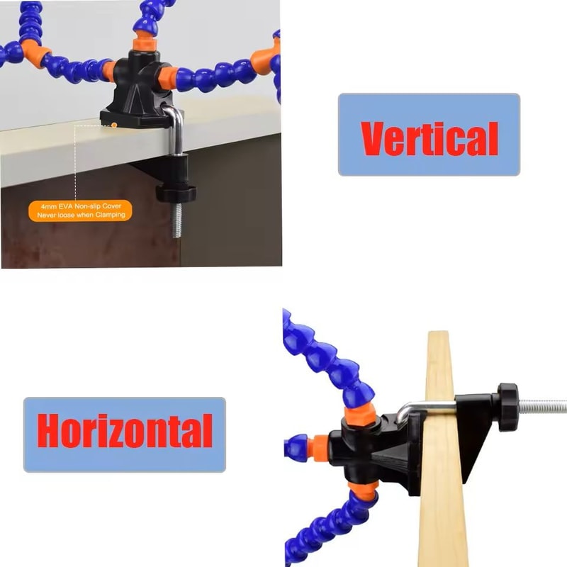 Soldering Station Helping Hand Tool With Flexible Arms And Clamp Base 3
