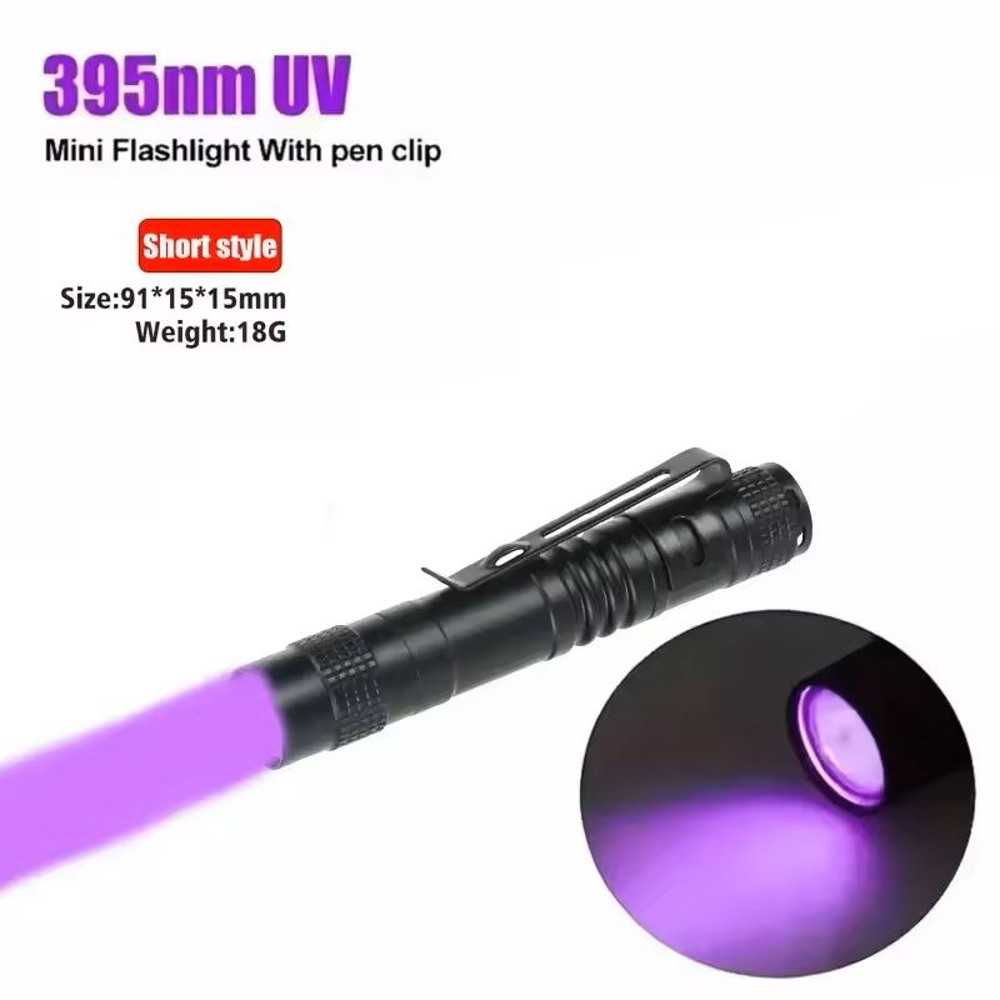 Portable UV Flashlight With Pen Clip For Stain Detection And Night Visibility 1