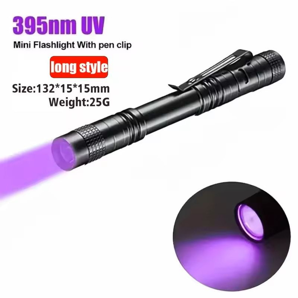 Portable UV Flashlight With Pen Clip For Stain Detection And Night Visibility 2