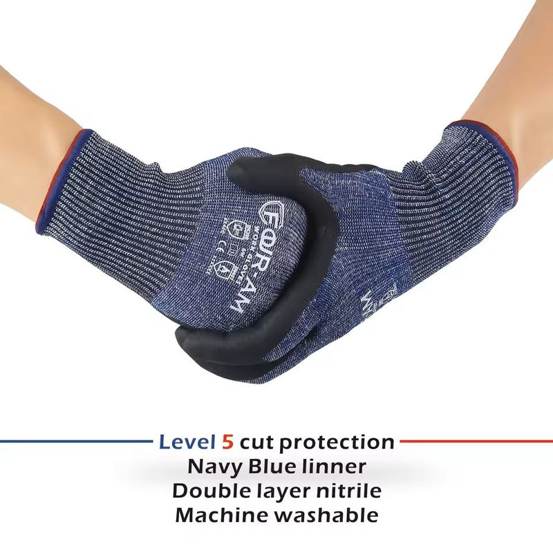 Cut Resistant Work Gloves With Nitrile Grip And Touchscreen Compatibility 6
