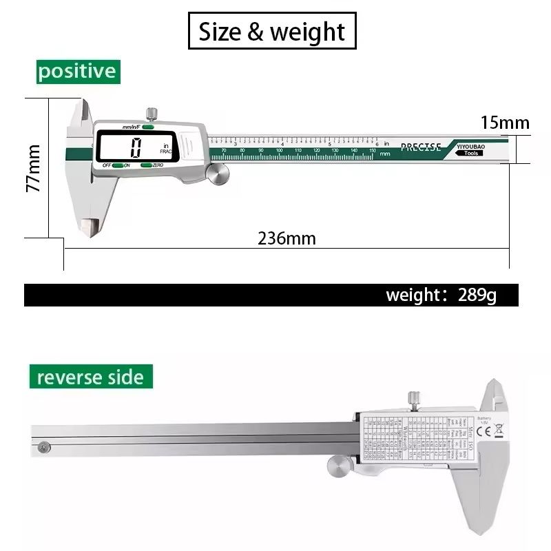 Digital Stainless Steel Caliper 150mm High Precision Measuring Tool 2