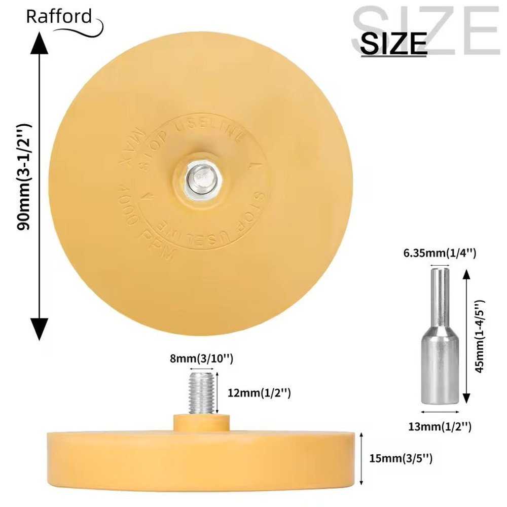 Adhesive Remover Rubber Wheel With Drill Adapter For Decals And Paint Repair 5