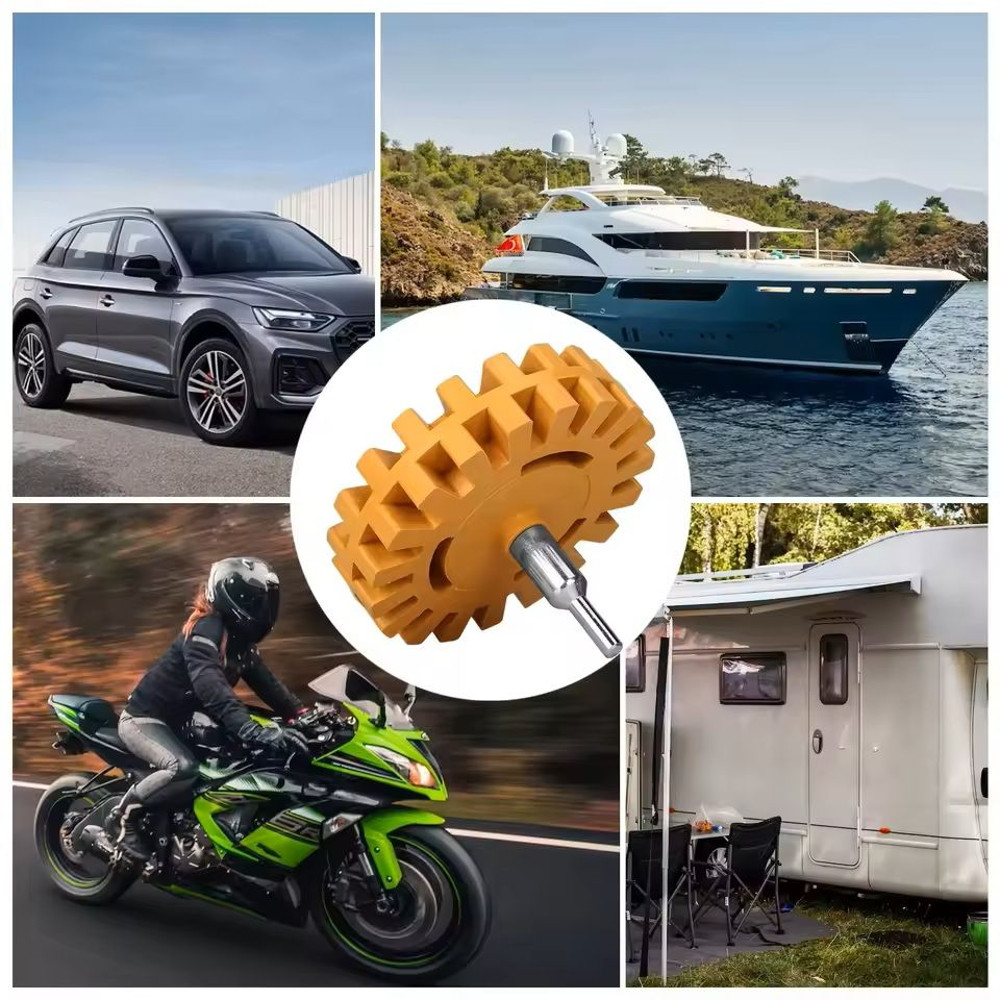 Adhesive Remover Rubber Wheel With Drill Adapter For Decals And Paint Repair 6