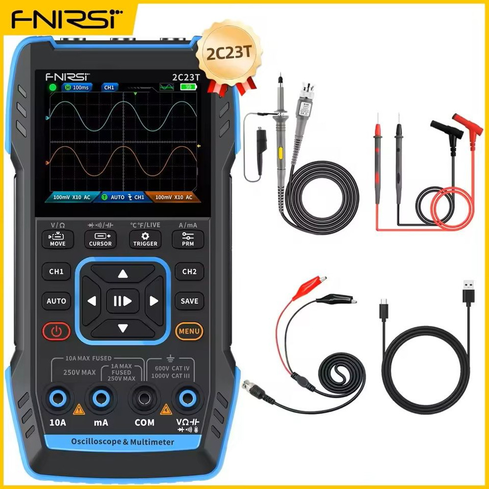 Handheld Digital Oscilloscope Multimeter With Signal Generator 50MHz Dual Channel 5