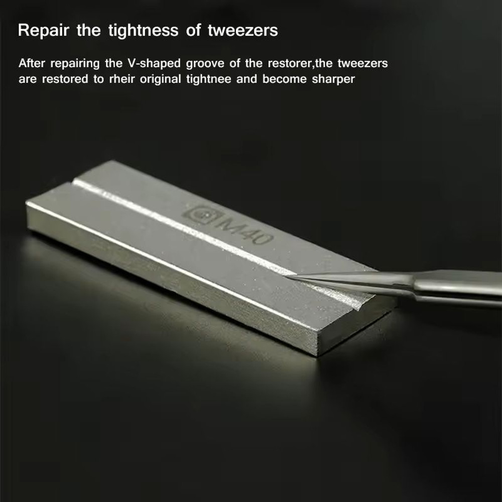 DoubleSided Gold Steel Whetstone For Tweezers Soldering Tips Blade Repair 0