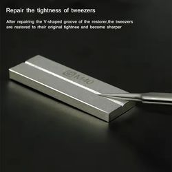 double-sided gold steel whetstone for tweezers, soldering tips & blade repair