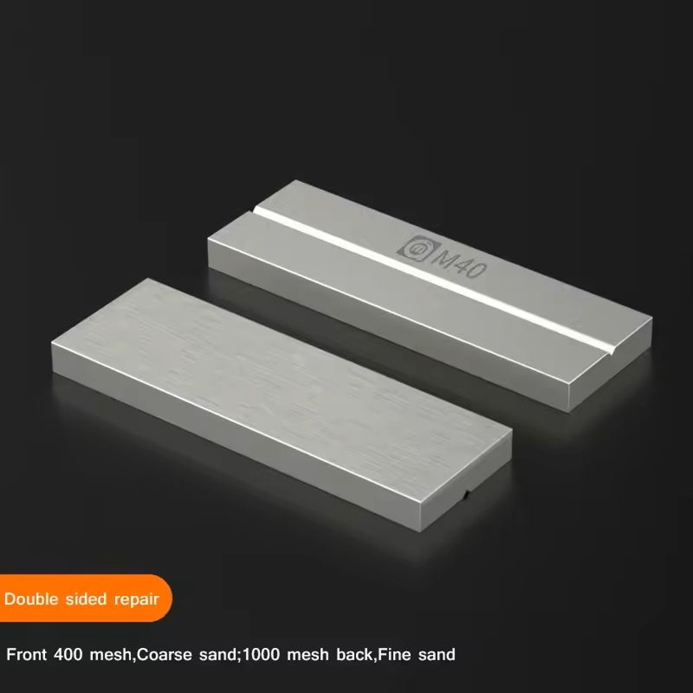 DoubleSided Gold Steel Whetstone For Tweezers Soldering Tips Blade Repair 2