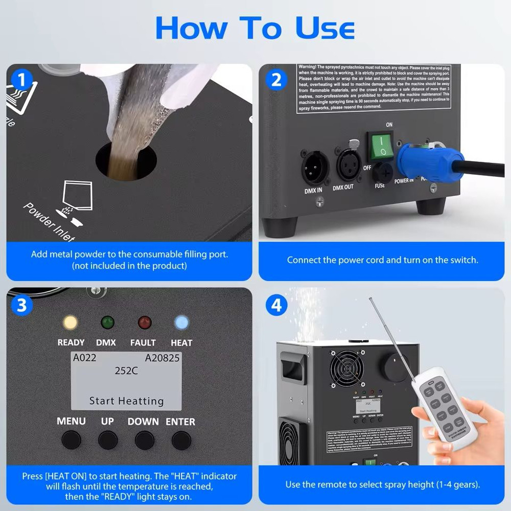 Cold Spark Fireworks Machine With DMX Control For Stage Events And Party Effects 2
