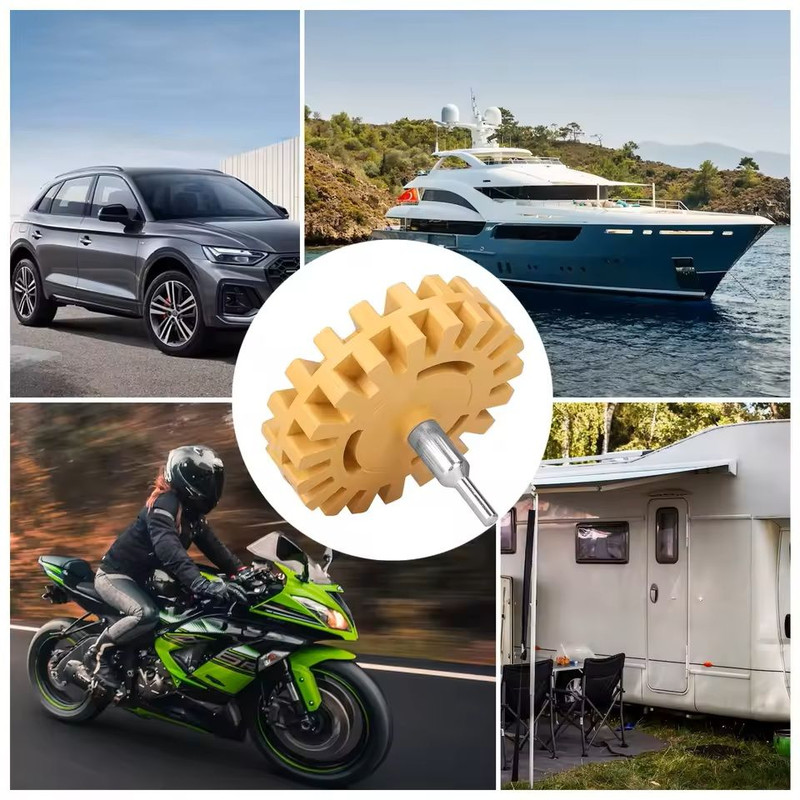 Car Adhesive Remover Rubber Wheel For Decal And Vinyl Removal With Drill Adapter 4