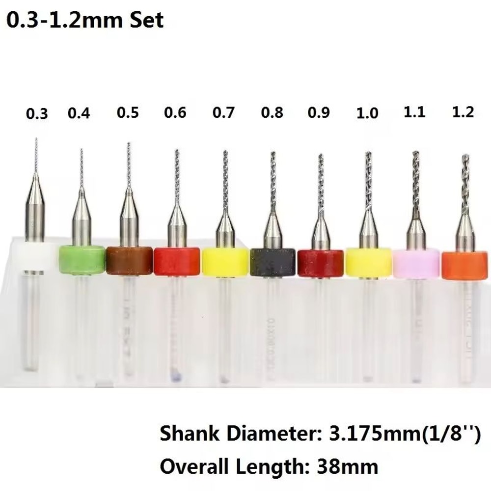 Mini Carbide PCB Drill Bit Set For Circuit Board And CNC Micro Drilling 11