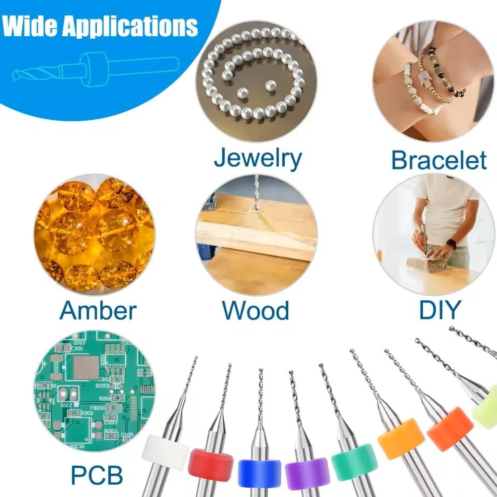 Mini Carbide PCB Drill Bit Set For Circuit Board And CNC Micro Drilling 5