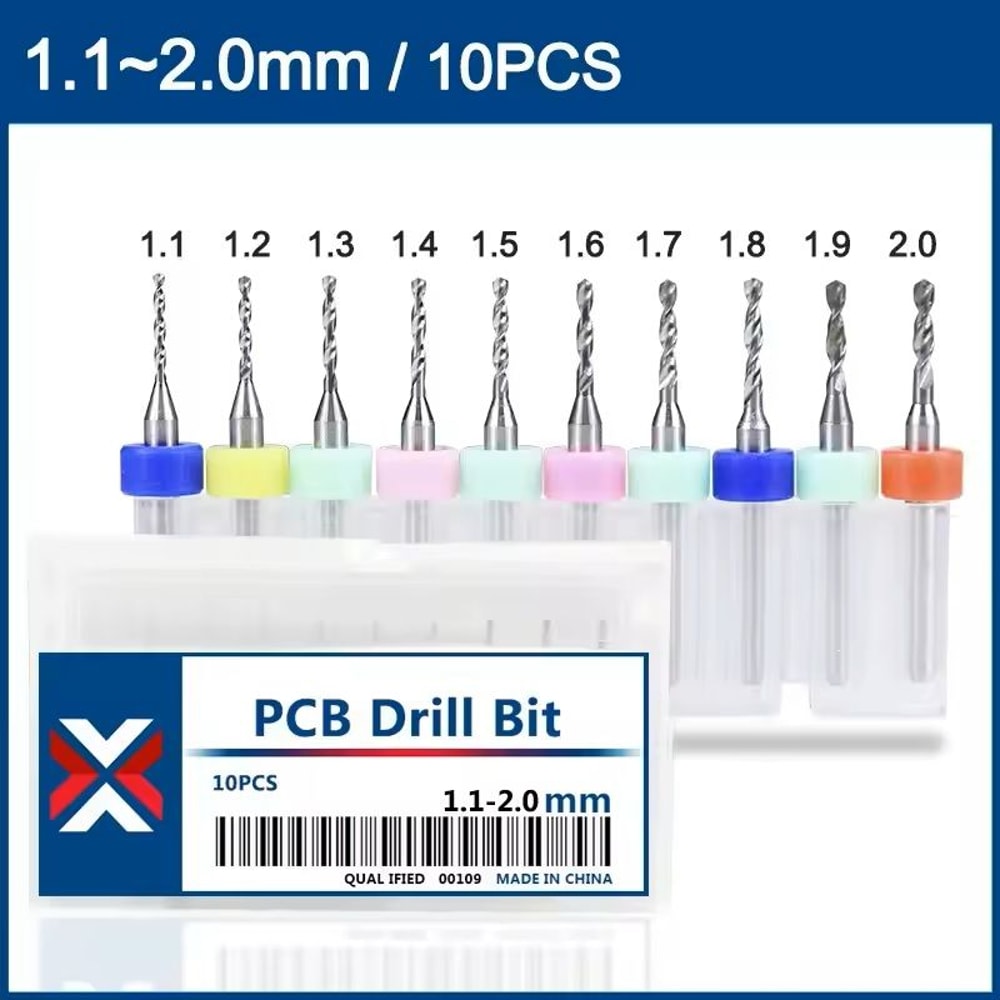 Mini Carbide PCB Drill Bit Set For Circuit Board And CNC Micro Drilling 12