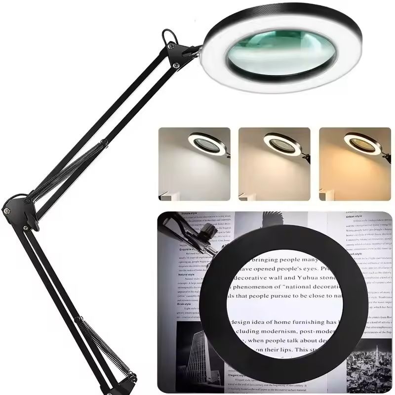 LED Magnifying Glass Table Lamp With Adjustable Light And 8X 10X Lens For Soldering And Skincare 2