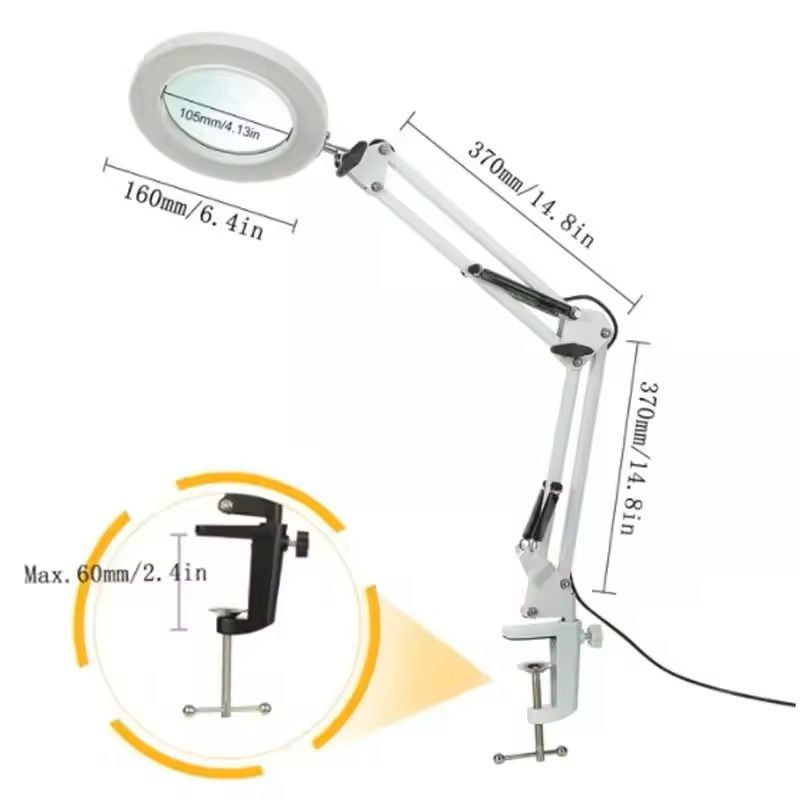 LED Magnifying Glass Table Lamp With Adjustable Light And 8X 10X Lens For Soldering And Skincare 9