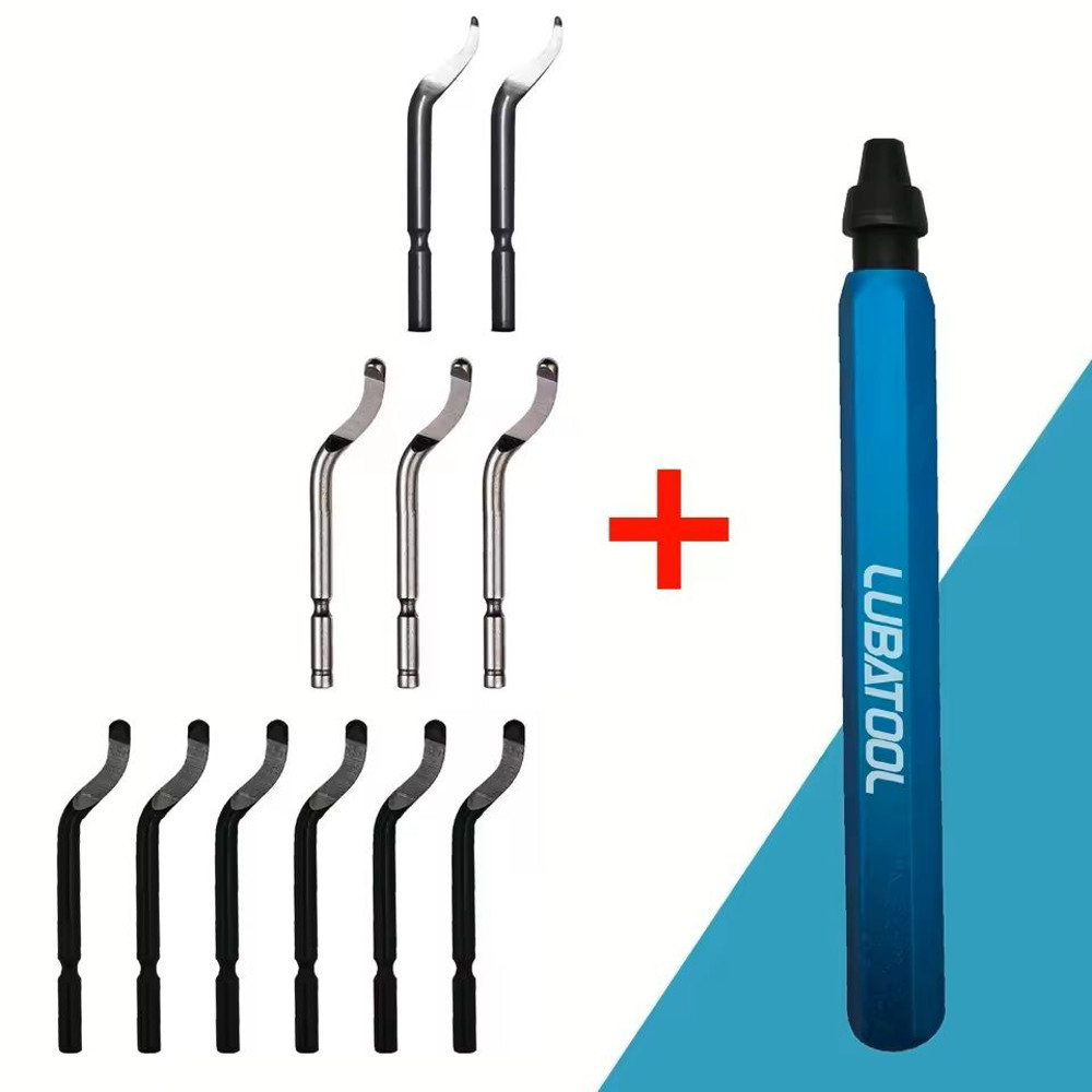 Deburring Tool With 11 Steel Blades And Rotary Head For Metal Plastic Wood And 3D Printing 7