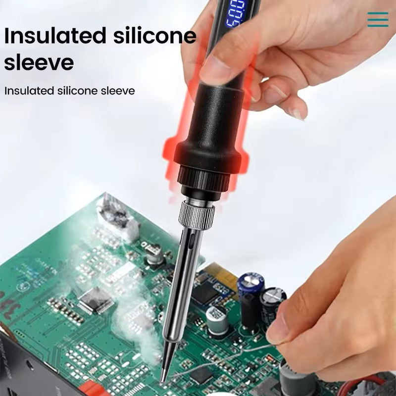 Electric Soldering Iron Kit With LCD Display Adjustable Temperature 16 Piece Set 2