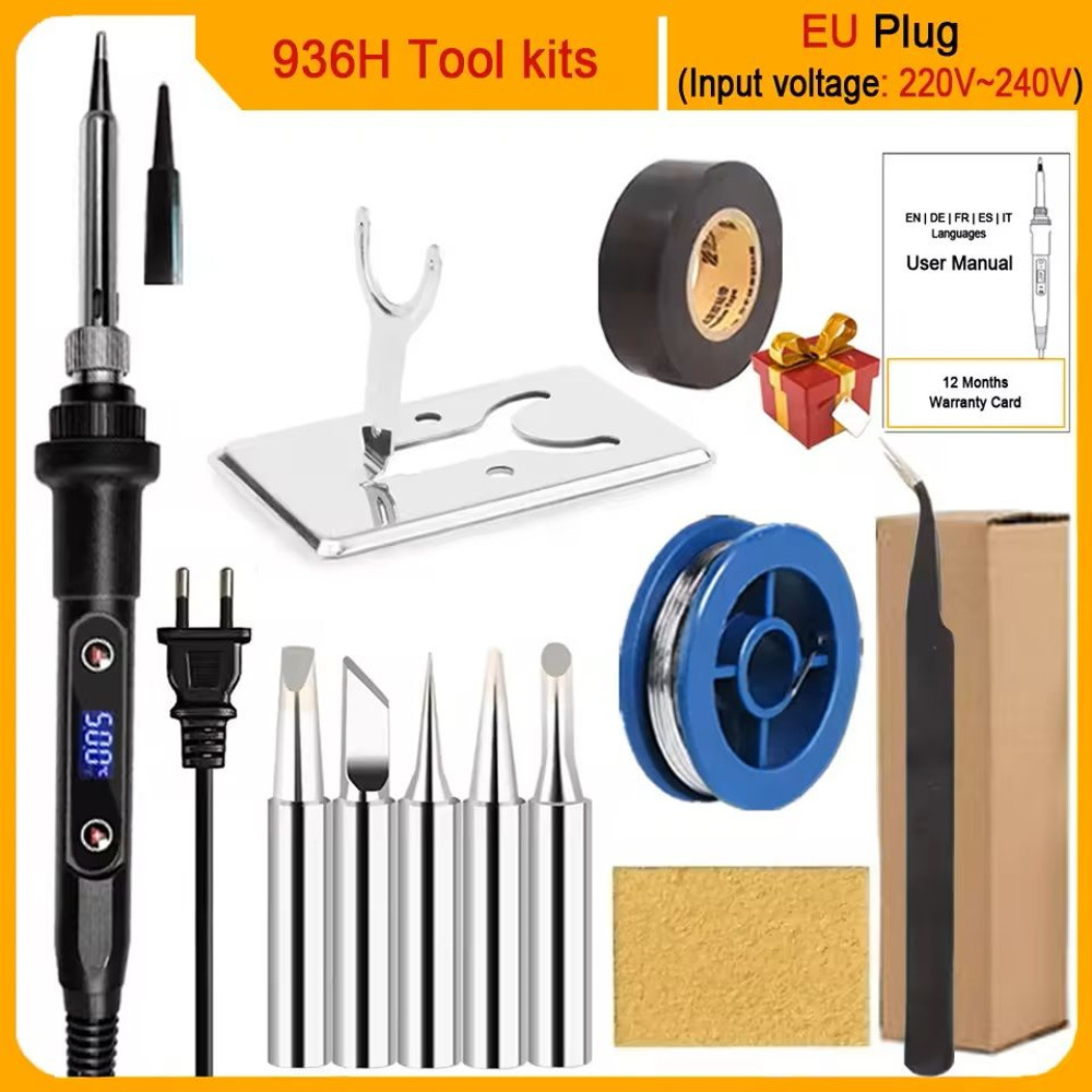 Electric Soldering Iron Kit With LCD Display Adjustable Temperature 16 Piece Set 7