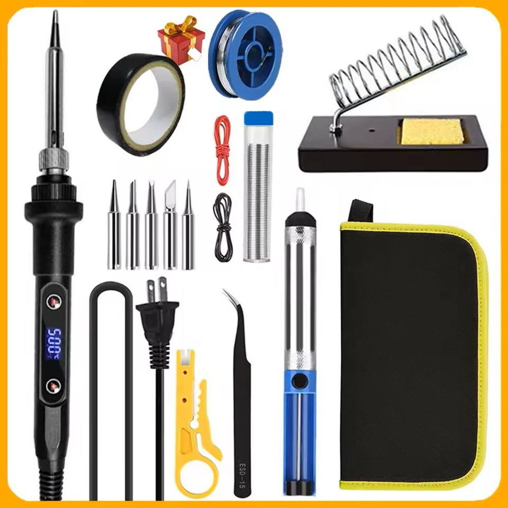 Electric Soldering Iron Kit With LCD Display Adjustable Temperature 16 Piece Set 10