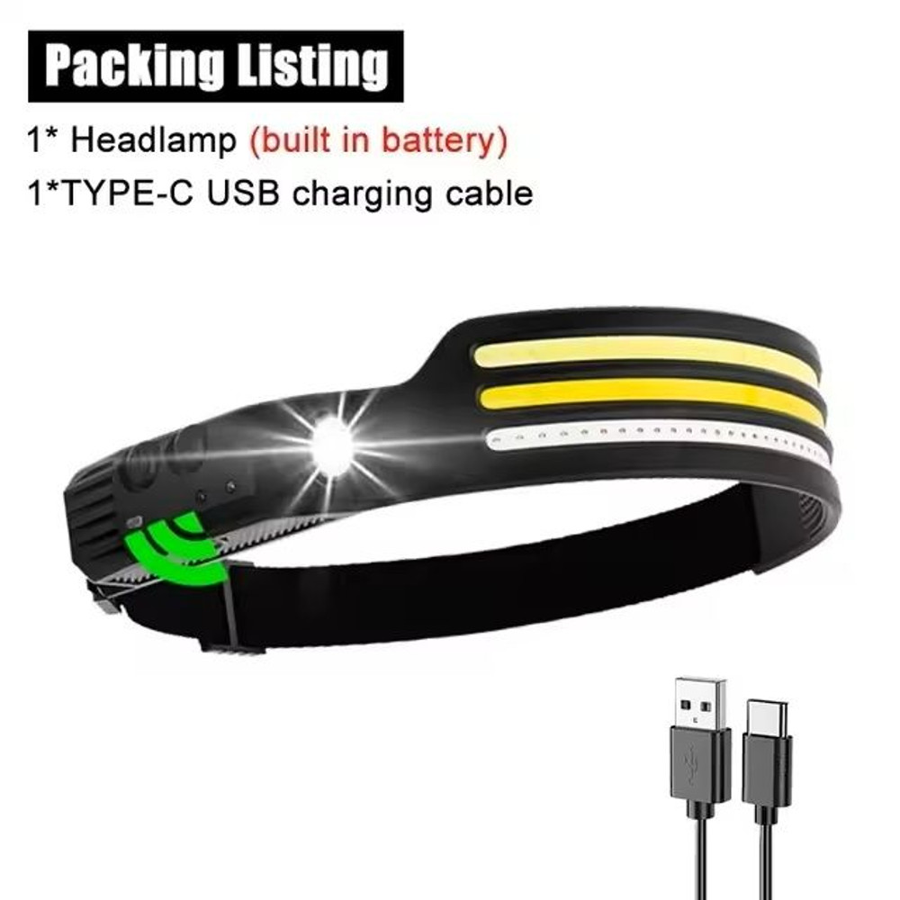 LED Sensor Rechargeable Headlamp For Outdoor Camping And Fishing 6