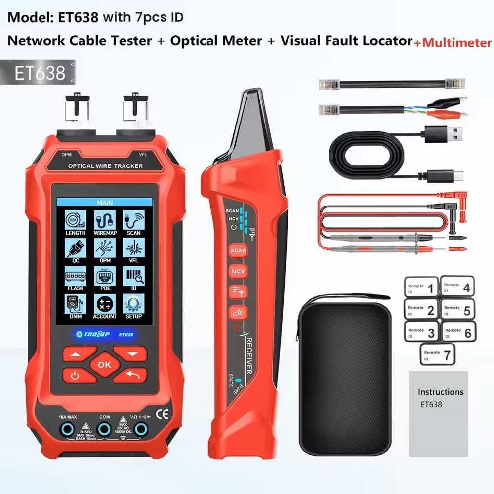 Multifunction Network Cable Tester And Fiber Fault Locator With Optical Power Meter And LAN Cable T 4