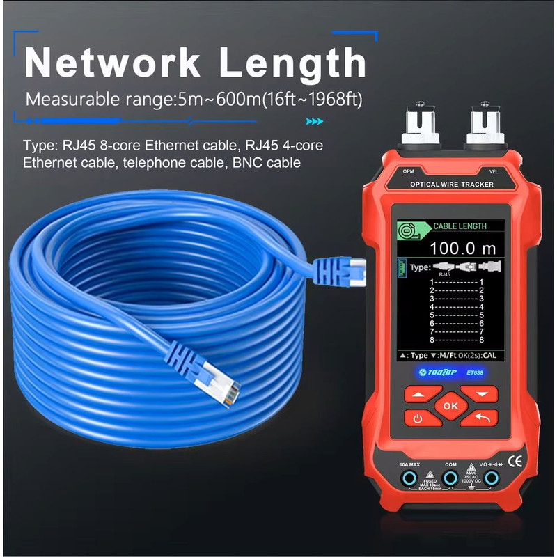 Multifunction Network Cable Tester And Fiber Fault Locator With Optical Power Meter And LAN Cable T 5
