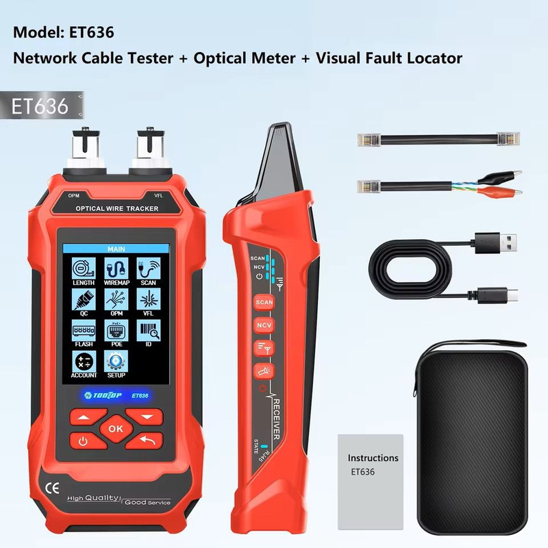 Multifunction Network Cable Tester And Fiber Fault Locator With Optical Power Meter And LAN Cable T 6