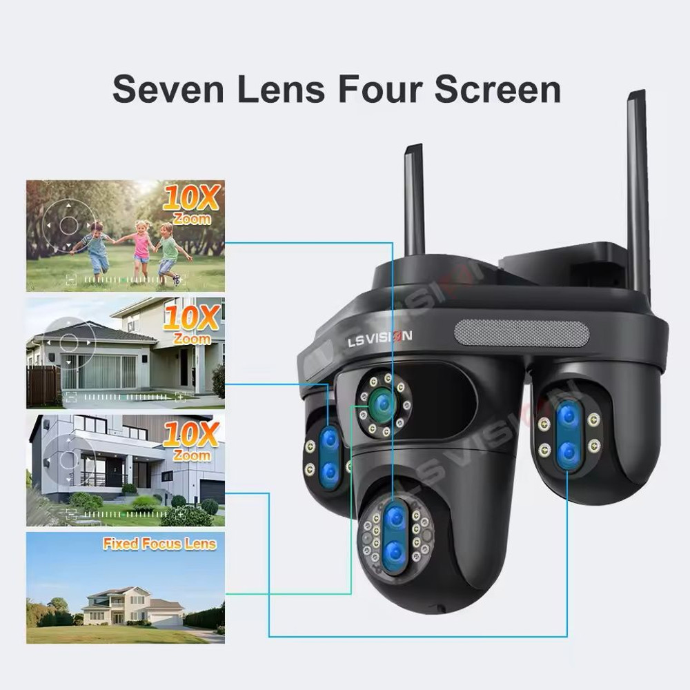 Outdoor 35MP Wireless PTZ Security Camera With 10X Zoom And Auto Tracking 4