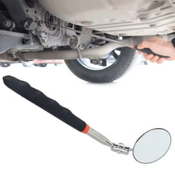 telescopic folding undercar inspection mirror with rotating handle