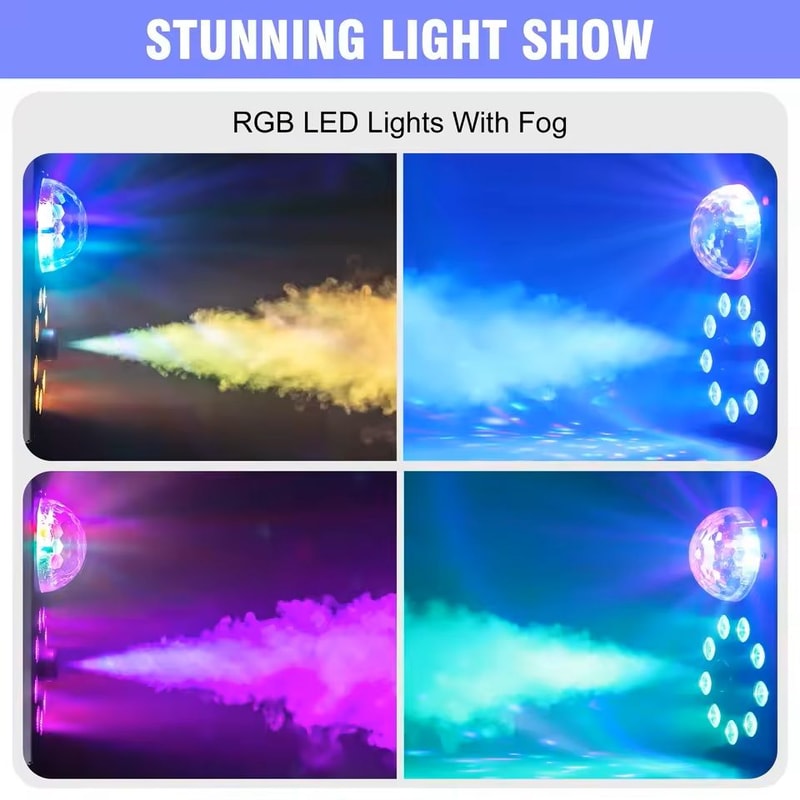 700W Smoke Machine With Wireless Remote And LED RGB Stage Light 5
