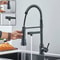 Black Pull Down Kitchen Faucet With Dual Spout And 360 Degree Swivel 0