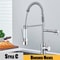 Black Pull Down Kitchen Faucet With Dual Spout And 360 Degree Swivel 2