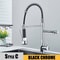 Black Pull Down Kitchen Faucet With Dual Spout And 360 Degree Swivel 3