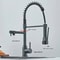 Black Pull Down Kitchen Faucet With Dual Spout And 360 Degree Swivel 5
