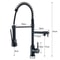 Black Pull Down Kitchen Faucet With Dual Spout And 360 Degree Swivel 6
