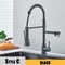 Black Pull Down Kitchen Faucet With Dual Spout And 360 Degree Swivel 8