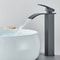 Matte Black Waterfall Bathroom Faucet With Single Handle And Hot Cold Mixer 6