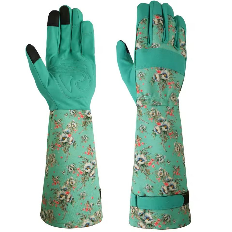 Puncture Resistant Leather Gardening Gloves For Women With Breathable Grip Design 1
