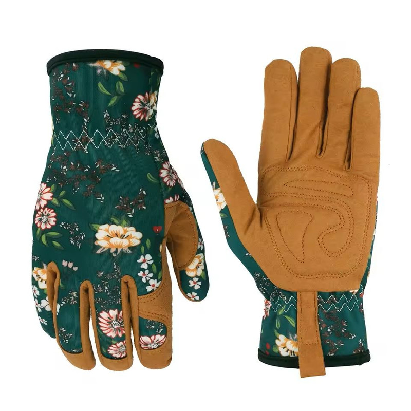 Puncture Resistant Leather Gardening Gloves For Women With Breathable Grip Design 2
