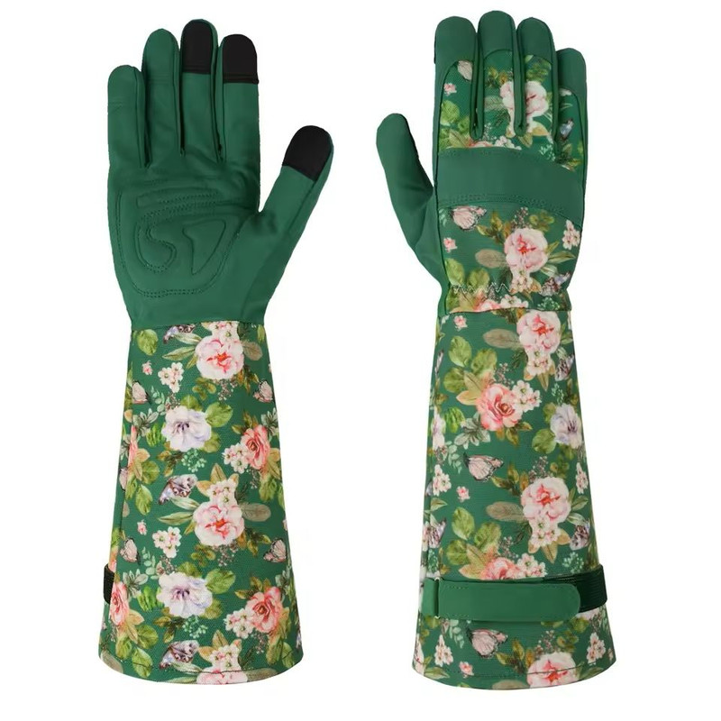 Puncture Resistant Leather Gardening Gloves For Women With Breathable Grip Design 5