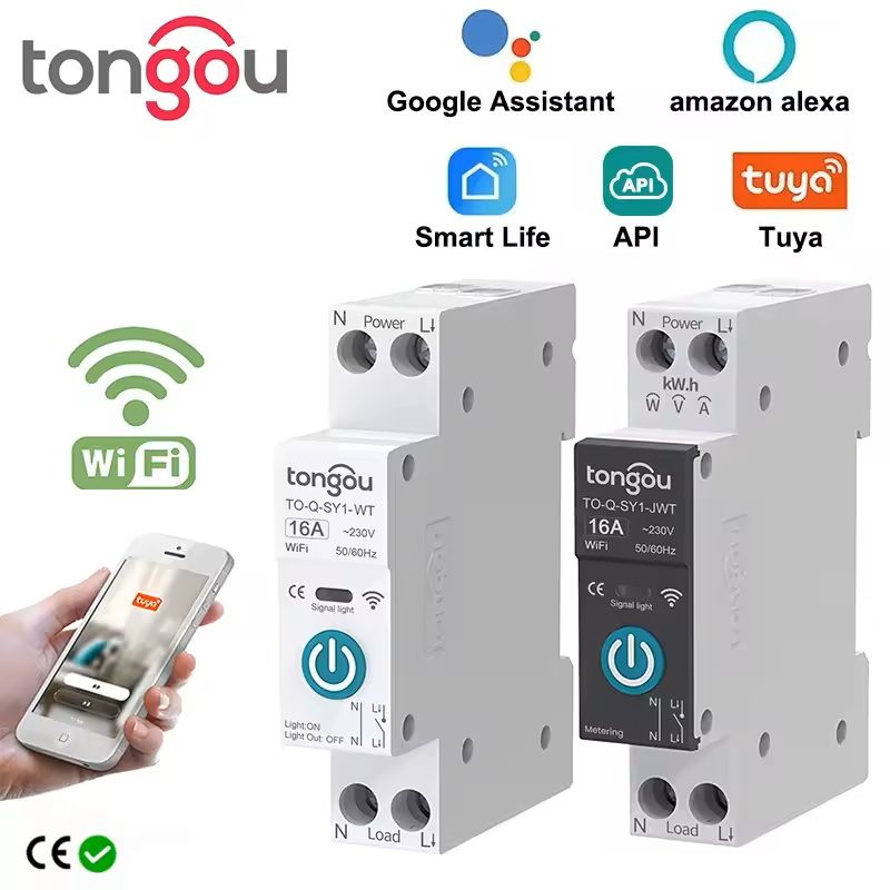 Tuya WiFi Smart Circuit Breaker Switch With Energy Monitoring And App Control 0