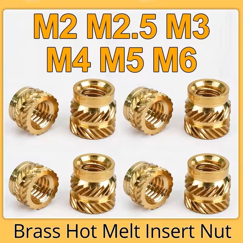 Brass Hot Melt Insert Knurled Nuts M2 To M6 Threaded Heat Embedment Nuts For 3D Printing 0