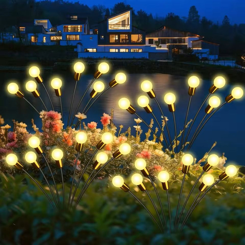 WindDriven Solar Firefly Lights  LED Garden Lawn Pathway Landscape Decor 4