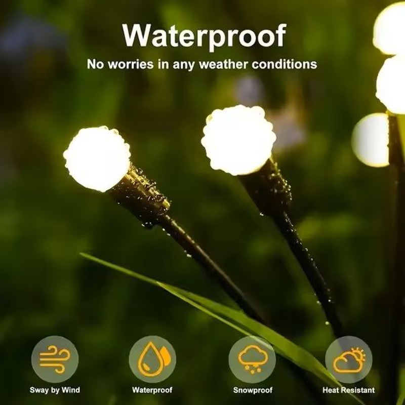 WindDriven Solar Firefly Lights  LED Garden Lawn Pathway Landscape Decor 5