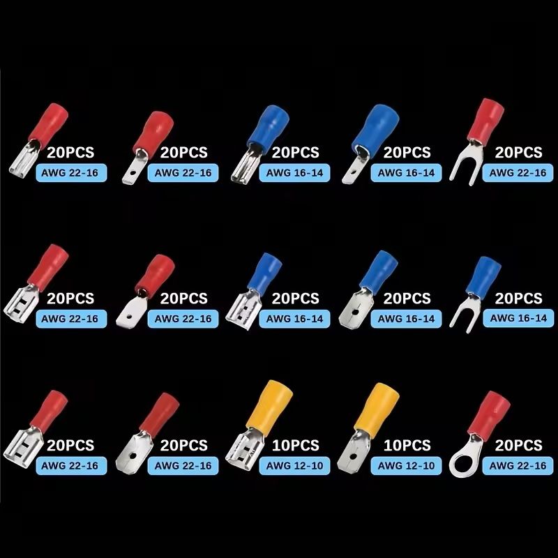 280pcs Insulated Wire Connector Kit For Crimping And Repairs 6