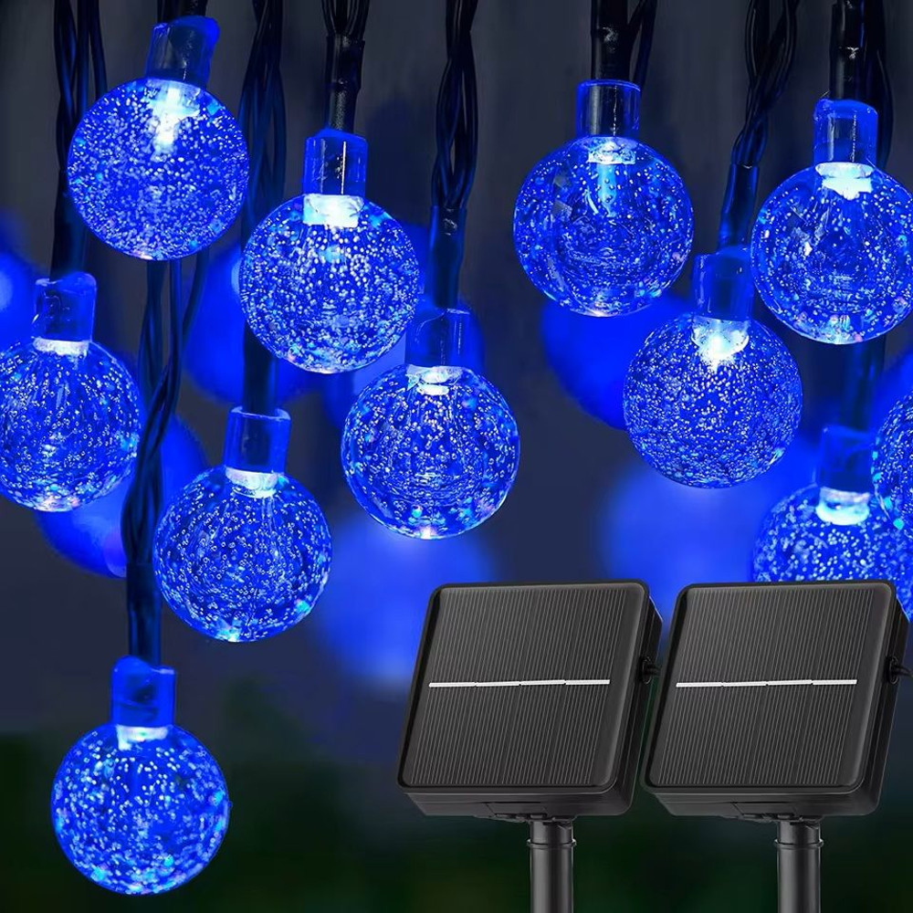 LED Solar String Lights Outdoor Waterproof Crystal Globe Lights With 8 Modes 7